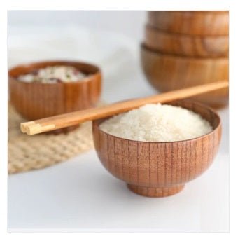 Set of Chopsticks, Spoon, Fork with 2 Round Wooden Bowls - Techmanistan in Pakistan