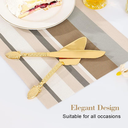 Set of Gold Wedding Cake Cutting Knife & Server Set - Techmanistan in Pakistan