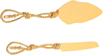 Set of Gold Wedding Cake Cutting Knife & Server Set - Techmanistan in Pakistan