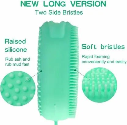 Silicon Bath Body Brush, Exfoliating Body Scrub Brush, 2 in 1 Ultra Soft Bath Sponge Shower Brush and Body Massager, Baby Shower Brush, Shampoo and Gel Dispenser, Loofah Brush, Body Cleaning Scrubber for Man, Women and Children - Techmanistan in Pakistan