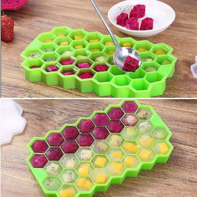 Silicone Honeycomb Ice Cube Tray with Cover - Techmanistan in Pakistan