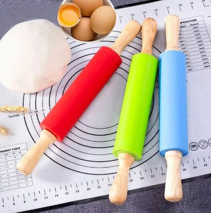 Silicone Rolling Pin + Silicone Baking Mat - Techmanistan in Pakistan