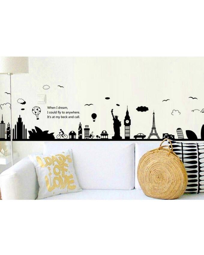 Skyline of City DIY Wall Stickers - Techmanistan in Pakistan
