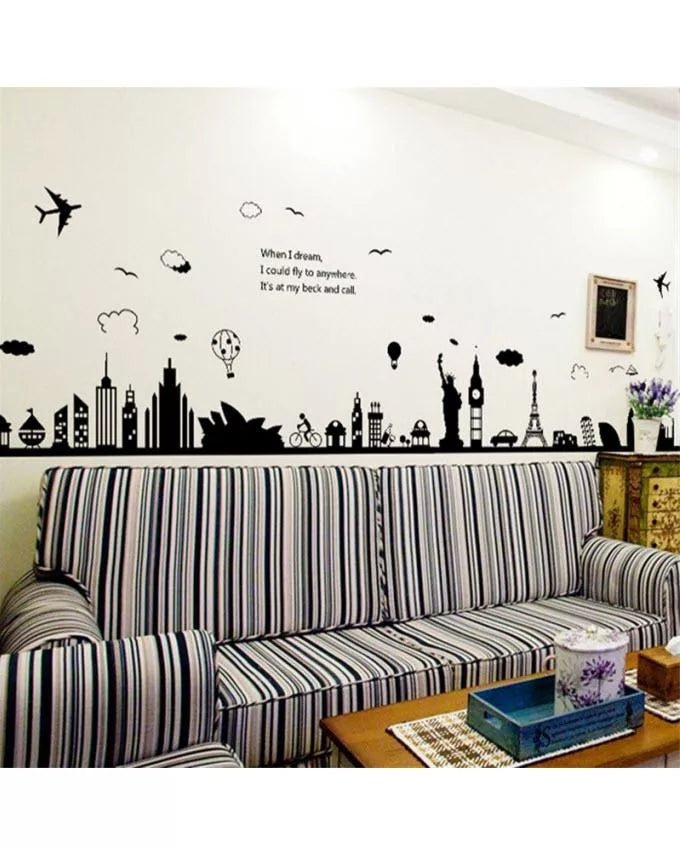 Skyline of City DIY Wall Stickers - Techmanistan in Pakistan
