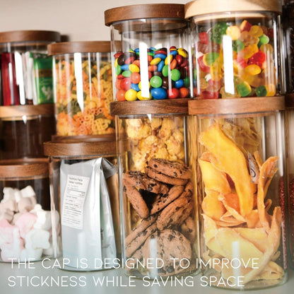 Stackable Glass Jars with Wooden Lid - Techmanistan in Pakistan