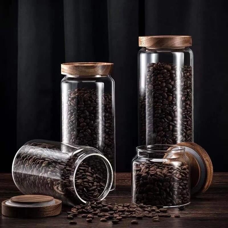 Stackable Glass Jars with Wooden Lid - Techmanistan in Pakistan