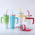 Stainless Steel 1250ml Tumbler with Straw and Handle - Techmanistan in Pakistan