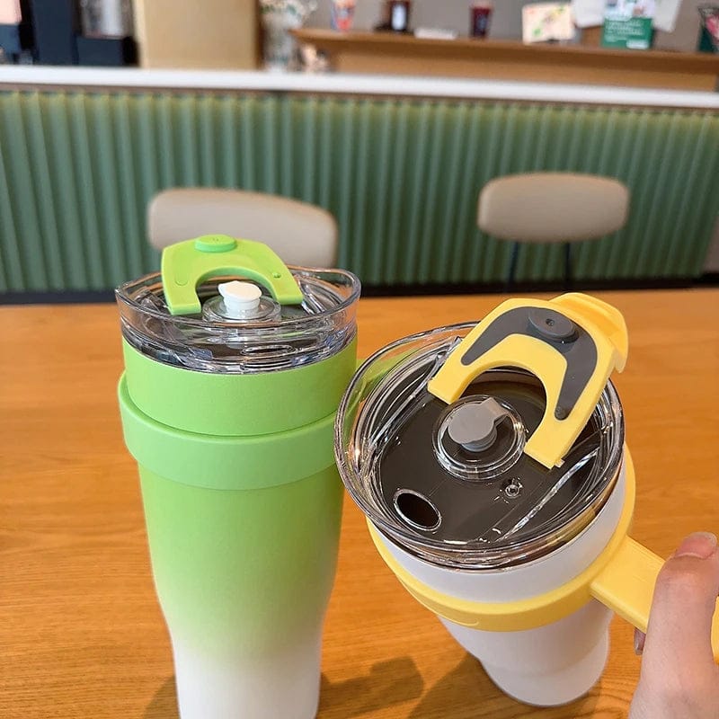 Stainless Steel 1250ml Tumbler with Straw and Handle - Techmanistan in Pakistan