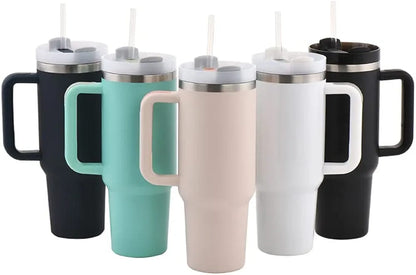 Stainless Steel 1250ml Tumbler with Straw and Handle - Techmanistan in Pakistan