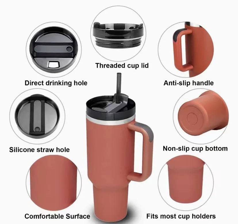 Stainless Steel 1250ml Tumbler with Straw and Handle - Techmanistan in Pakistan