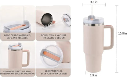 Stainless Steel 1250ml Tumbler with Straw and Handle - Techmanistan in Pakistan