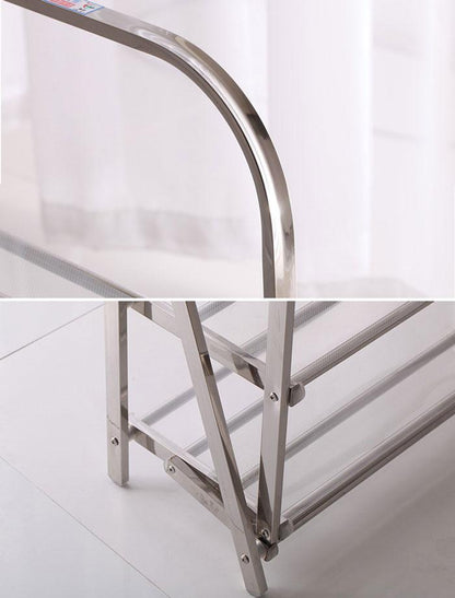 Stainless Steel 5 Layers Folding Shoe Rack - Techmanistan in Pakistan