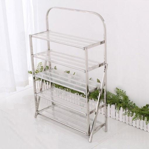 Stainless Steel 5 Layers Folding Shoe Rack - Techmanistan in Pakistan