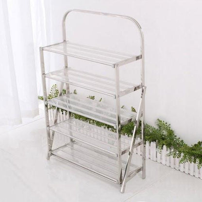 Stainless Steel 5 Layers Folding Shoe Rack - Techmanistan in Pakistan