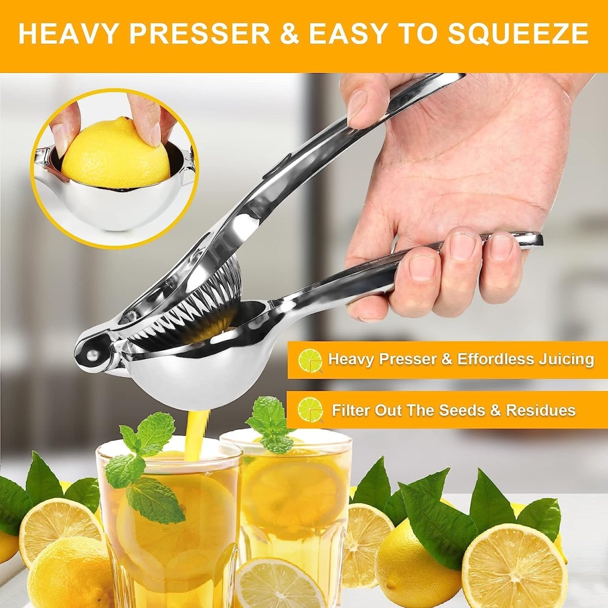 Stainless Steel Citrus Press Lemon Squeezer - Techmanistan in Pakistan
