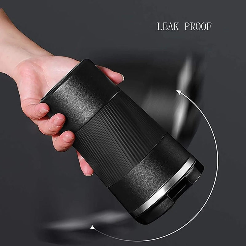 Stainless Steel Coffee Cup With Protective Leather Sleeve - Techmanistan in Pakistan