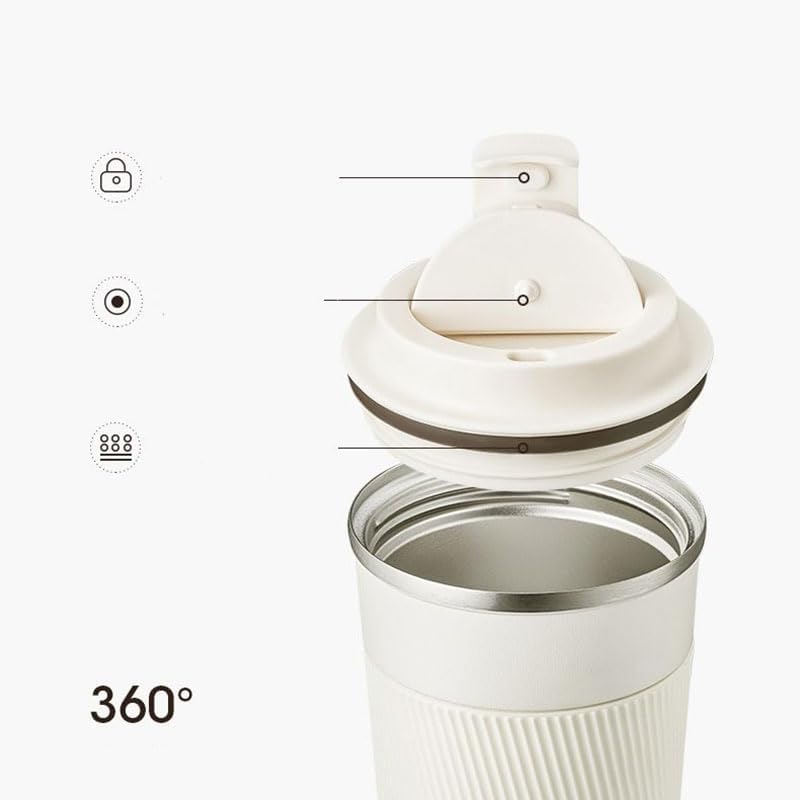 Stainless Steel Coffee Cup With Protective Leather Sleeve - Techmanistan in Pakistan