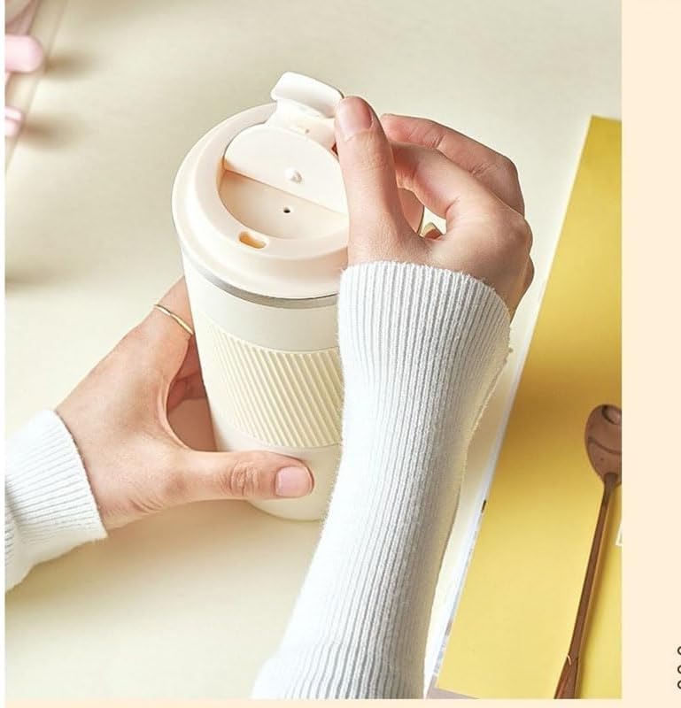 Stainless Steel Coffee Cup With Protective Leather Sleeve - Techmanistan in Pakistan