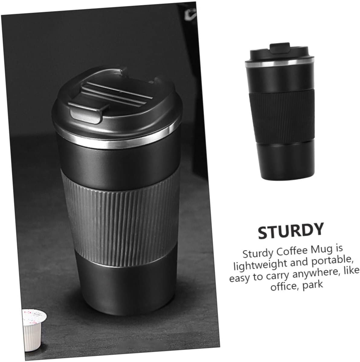 Stainless Steel Coffee Cup With Protective Leather Sleeve - Techmanistan in Pakistan