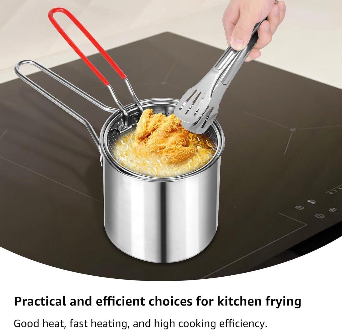 Stainless Steel Deep Fryer with Strainer Basket - Techmanistan in Pakistan