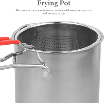 Stainless Steel Deep Fryer with Strainer Basket - Techmanistan in Pakistan