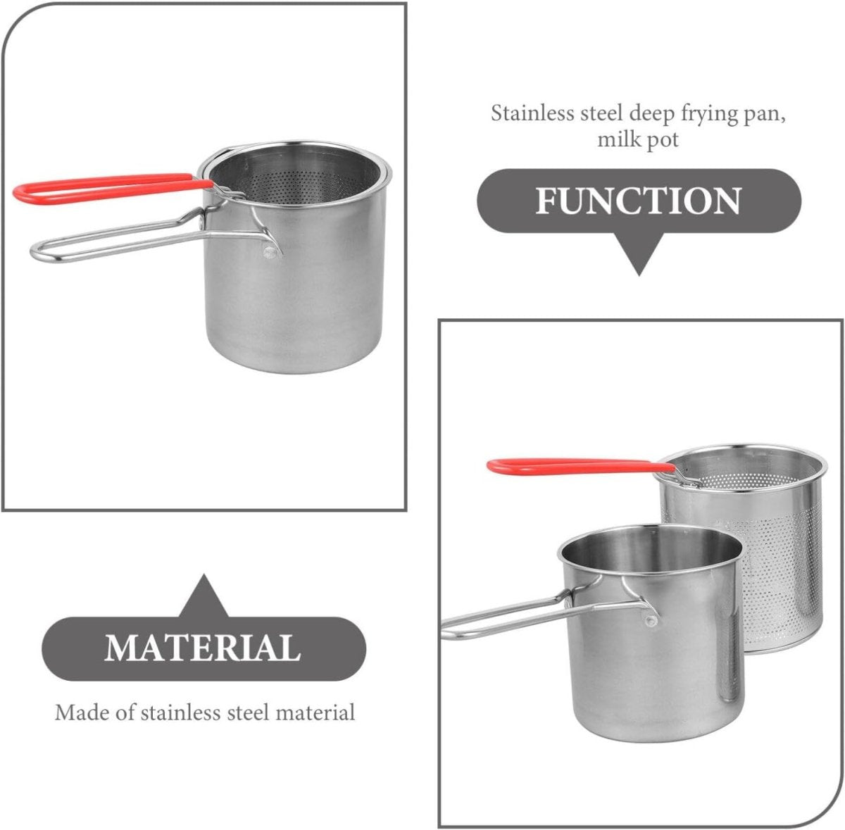 Stainless Steel Deep Fryer with Strainer Basket - Techmanistan in Pakistan