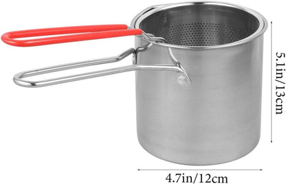 Stainless Steel Deep Fryer with Strainer Basket - Techmanistan in Pakistan