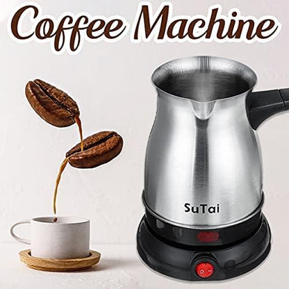 Stainless Steel Electric Coffee Pot - 800ml - Techmanistan in Pakistan