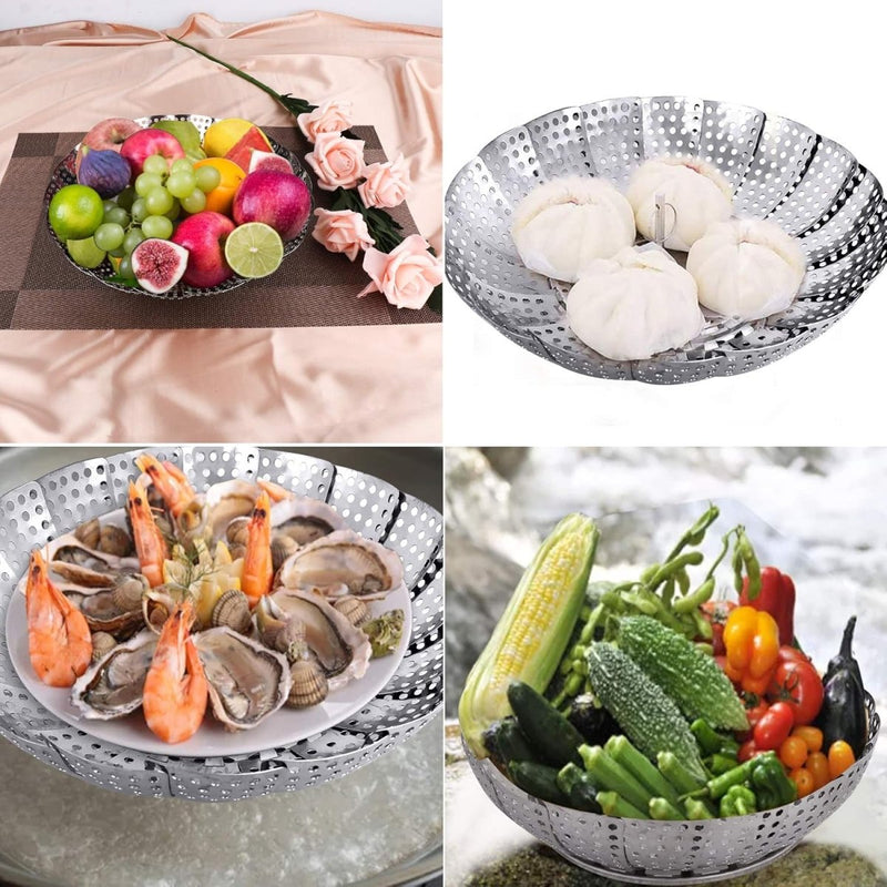 Stainless Steel Folding Collapsible Steamer Basket - Techmanistan in Pakistan