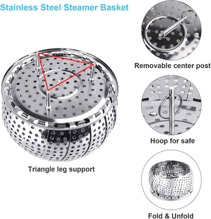 Stainless Steel Folding Collapsible Steamer Basket - Techmanistan in Pakistan