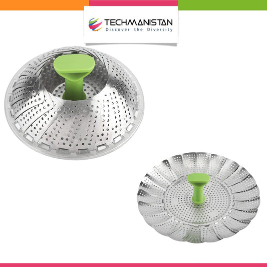 Stainless Steel Folding Collapsible Steamer Basket - Techmanistan in Pakistan
