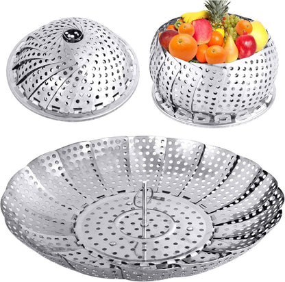 Stainless Steel Folding Collapsible Steamer Basket - Techmanistan in Pakistan