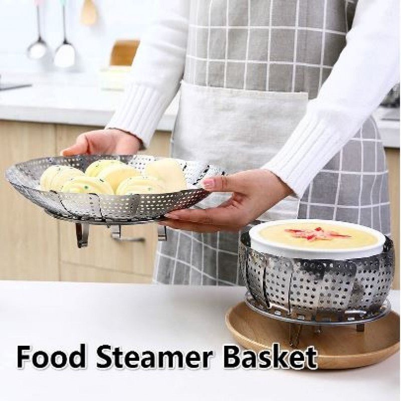 Stainless Steel Folding Collapsible Steamer Basket - Techmanistan in Pakistan