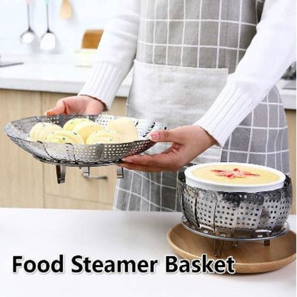 Stainless Steel Folding Collapsible Steamer Basket - Techmanistan in Pakistan