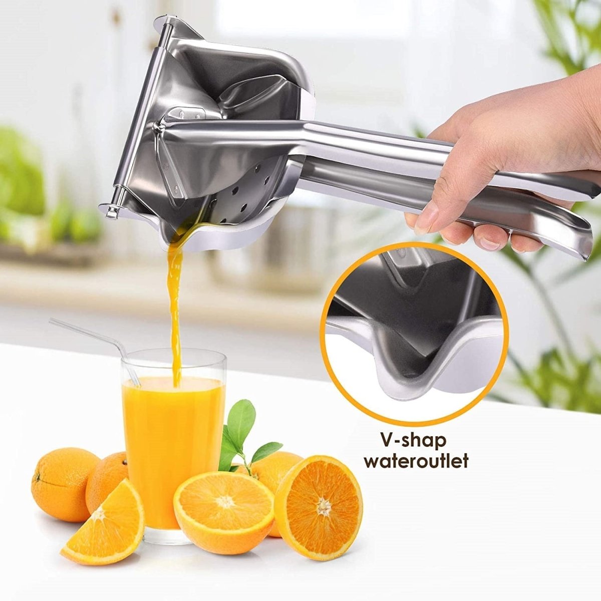Stainless Steel Fruit Press, Stainless Steel Manual Juicer Fruit Hand Juicer, Heavy Duty Handheld Juice Extractor, Fruit Squeezer, Handheld Juicer, Fryer - Techmanistan in Pakistan