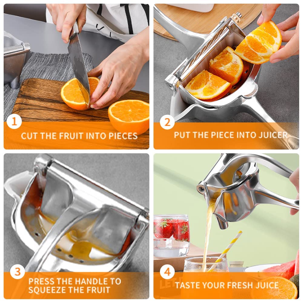 Stainless Steel Fruit Press, Stainless Steel Manual Juicer Fruit Hand Juicer, Heavy Duty Handheld Juice Extractor, Fruit Squeezer, Handheld Juicer, Fryer - Techmanistan in Pakistan
