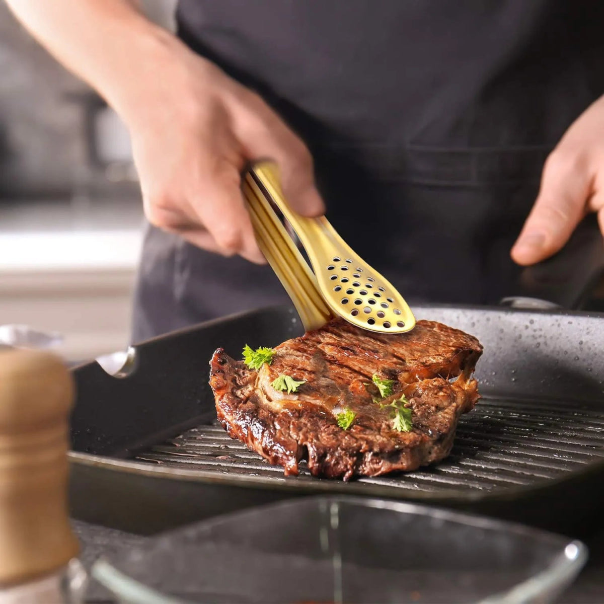 Stainless Steel Frying Oil Straining Tong - Techmanistan in Pakistan