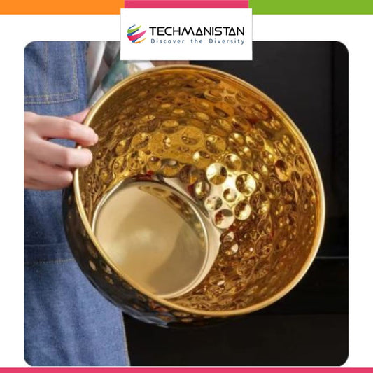 Stainless Steel Hammer Design Mixing Bowls - Techmanistan in Pakistan