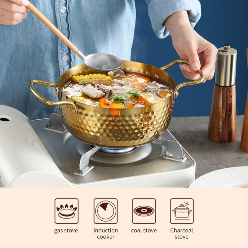 Stainless Steel Hammer Pattern Korean Pot - Techmanistan in Pakistan