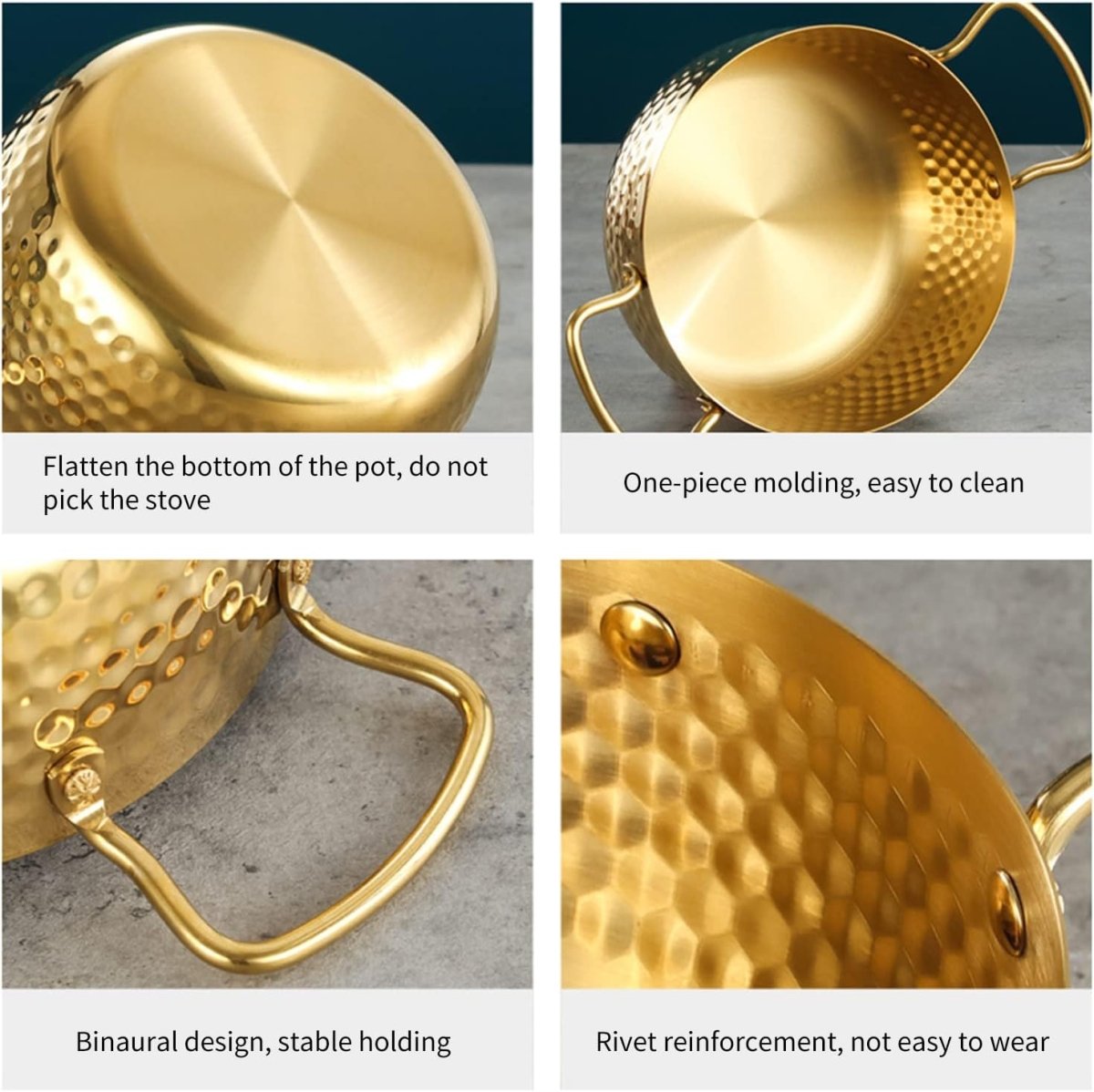 Stainless Steel Hammer Pattern Korean Pot - Techmanistan in Pakistan