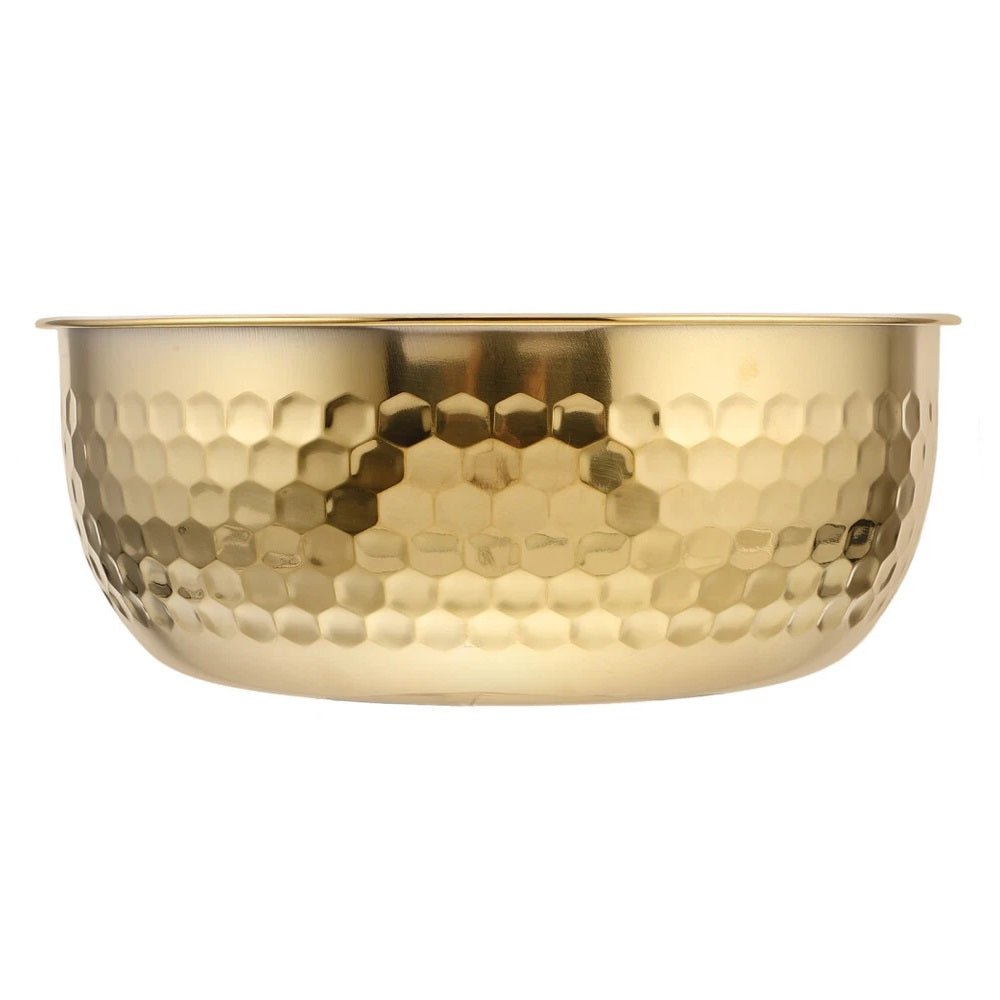 Stainless Steel Hammer Pattern Mixing Bowl - Techmanistan in Pakistan