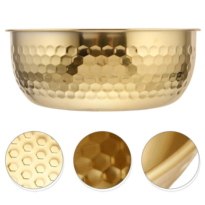 Stainless Steel Hammer Pattern Mixing Bowl - Techmanistan in Pakistan