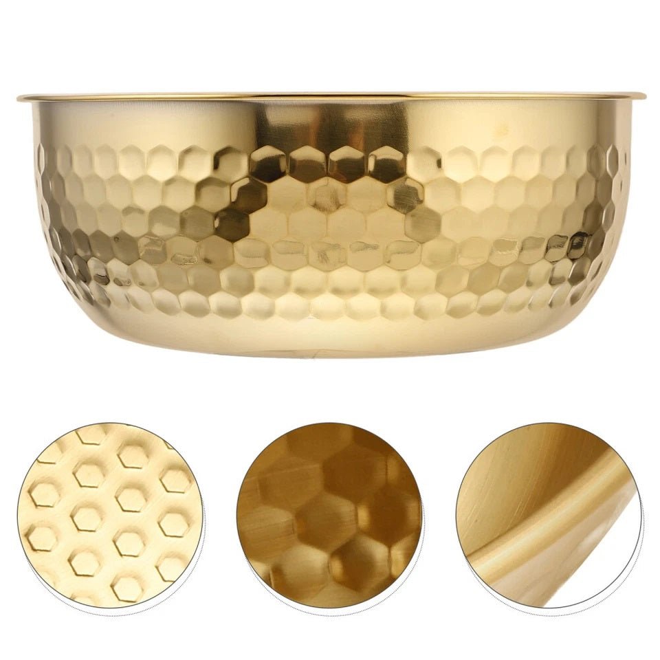 Stainless Steel Hammer Pattern Mixing Bowl - Techmanistan in Pakistan