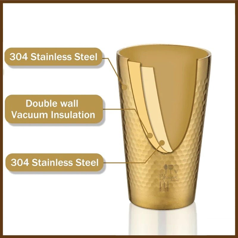 Stainless Steel Hammered Texture Golden Glass - Techmanistan in Pakistan