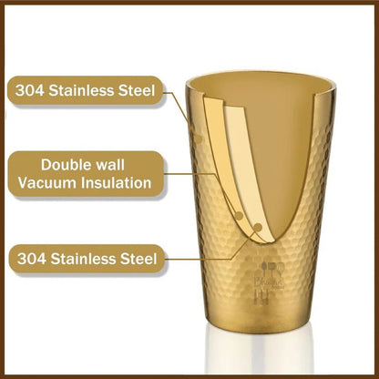 Stainless Steel Hammered Texture Golden Glass - Techmanistan in Pakistan