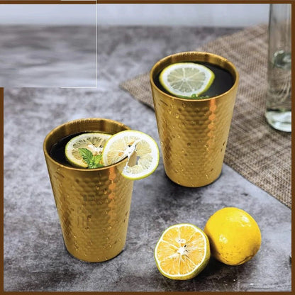 Stainless Steel Hammered Texture Golden Glass - Techmanistan in Pakistan