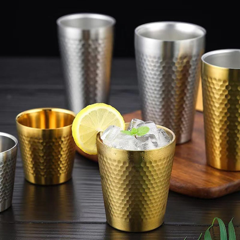 Stainless Steel Hammered Texture Golden Glass - Techmanistan in Pakistan