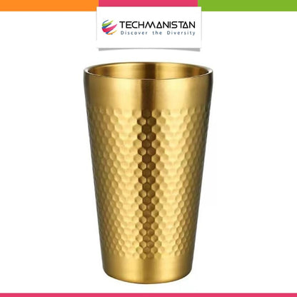Stainless Steel Hammered Texture Golden Glass - Techmanistan in Pakistan