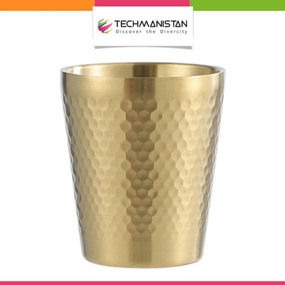 Stainless Steel Hammered Texture Golden Glass - Techmanistan in Pakistan
