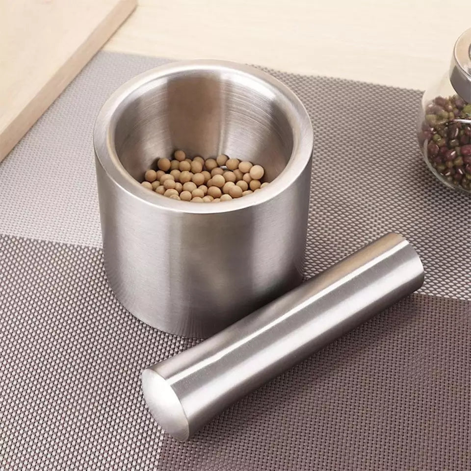Stainless Steel Herb Spice Grinder Mortar and Pestle Set - Techmanistan in Pakistan